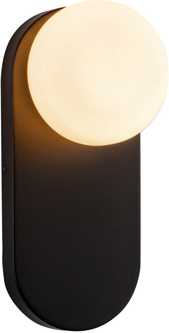 Alora Mood WV425112MBOP Ariel Contemporary Matte Black / Opal Glass Wall Light Sconce