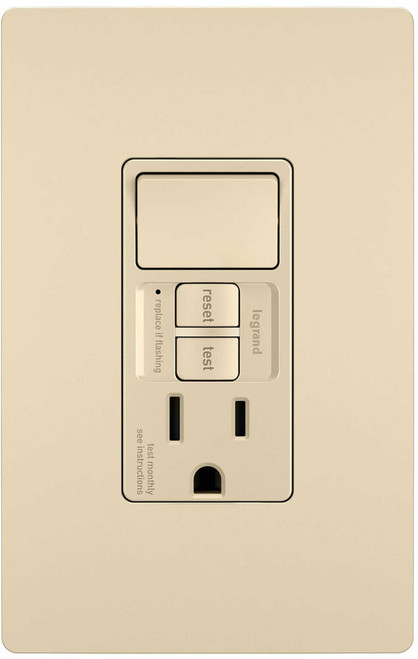 Legrand Radiant 1597SWTTRICCD4 Contemporary Ivory Combination Single Pole Switch and Tamper-Reistant 15A Duplex Self-Test GFCI Receptacles with SafeLock Protection