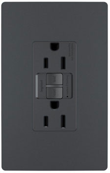 Legrand Radiant 1597TRGCC4 Contemporary Graphite Spec Grade 15A Tamper Resistant Self Test GFCI Receptacle
