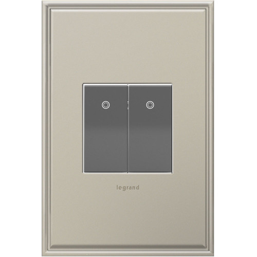 Legrand Adorne Microban ASPD1531M4 Contemporary Magnesium Paddle Switch Half-Size 15A