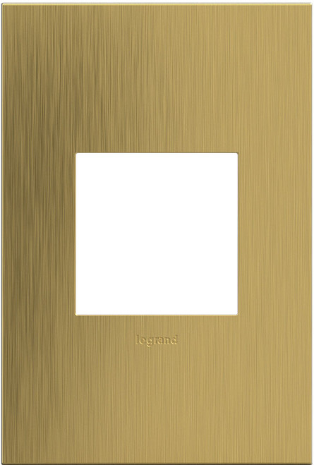 Legrand Adorne AWC1G2BSB4 Cast Metals Contemporary Brushed Satin Brass 1-Gang Wall Plate