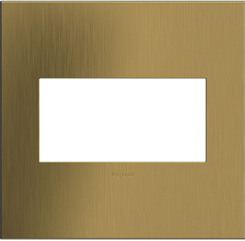 Legrand Adorne AWC2GBSB4 Cast Metals Contemporary Brushed Satin Brass 2-Gang Wall Plate