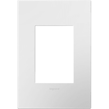 Legrand Adorne Microban AWP1G3WHW4 Modern Gloss White Gloss White-on-White 1-Gang Wall Plate