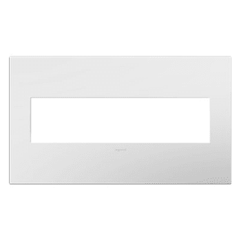 Legrand Adorne Microban AWP4GWHW4 Modern Gloss White Gloss White-on-White 4-Gang Wall Plate