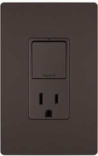 Legrand Radiant RCD38TR Contemporary Single-Pole/3-Way Switch with 15A Tamper-Resistant Outlet
