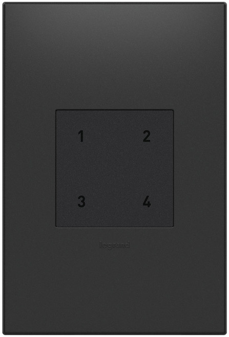 Legrand Adorne Microban WNACB40G1 Graphite Wireless Smart Scene Switch with Netatmo