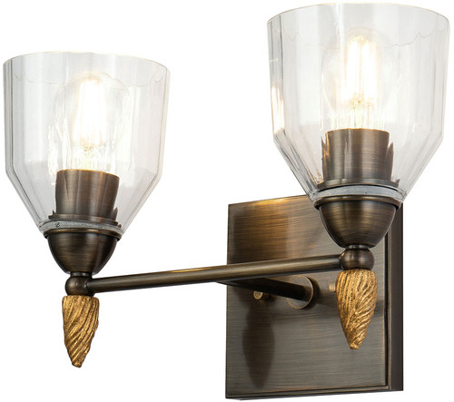 Lucas McKearn BB1000DB-2-F2G Felice Modern Dark Bronze 2-Light Bathroom Light Fixture