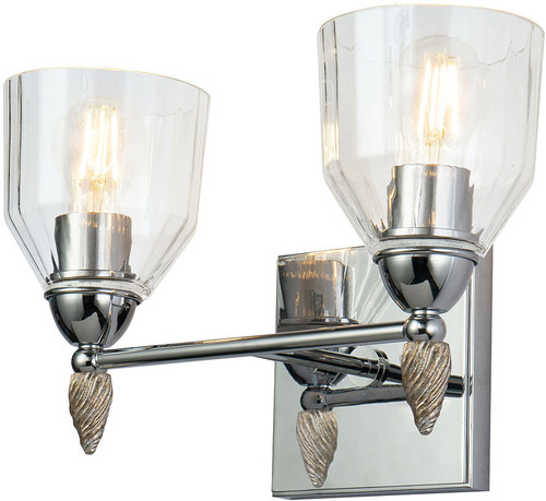 Lucas McKearn BB1000PC-2-F2S Felice Modern Polished Chrome 2-Light Bath Lighting