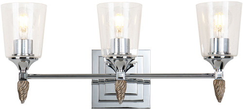Lucas McKearn BB1022PC-3-F2S Vetiver Contemporary Polished Chrome 3-Light Vanity Lighting