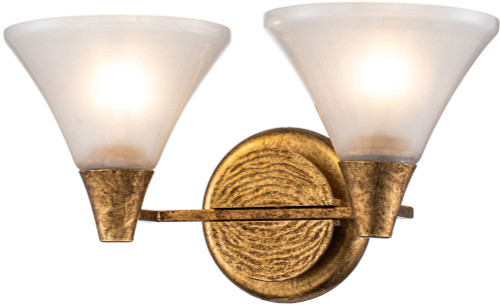 Lucas McKearn BB1114G-2 Lemoine Contemporary Gold Leaf 2-Light Vanity Lighting