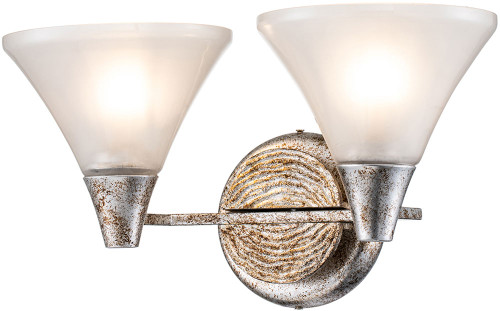 Lucas McKearn BB1114S-2 Lemoine Modern Silver Leaf 2-Light Vanity Lighting Fixture