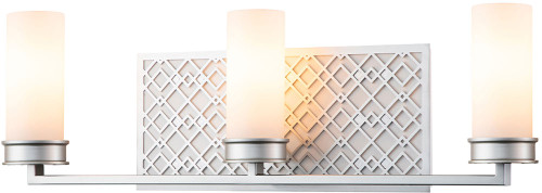 Lucas McKearn BB1185LS-3 Ziggy Modern Laquered Silver 3-Light Vanity Lighting Fixture