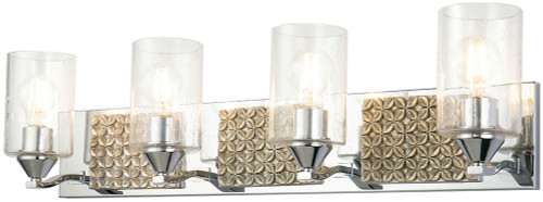 Lucas McKearn BB90587PC-4B2S Arcadia Modern Polished Chrome 4-Light Lighting For Bathroom