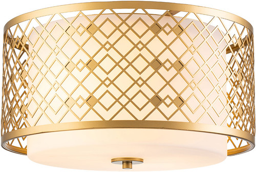 Lucas McKearn FM1185LG-2 Ziggy Contemporary Laquered Gold Ceiling Light Fixture