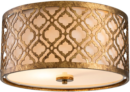 Lucas McKearn GN/ARABELLA/F Arabella Modern Distressed Gold Flush Mount Ceiling Light Fixture