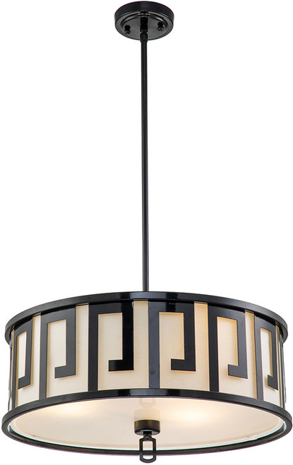 Lucas McKearn GN/LEMURIA/P/L-BLK Lemuria Traditional Black 22" Drum Ceiling Pendant Light