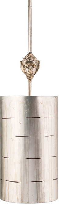 Lucas McKearn PD1051 Fragment Modern Silver Leaf and Glaze Mini Drum Hanging Lamp