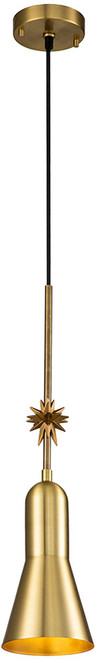 Lucas McKearn PD00118AGB-1 Etoile Modern Aged Brass Mini Ceiling Pendant Light
