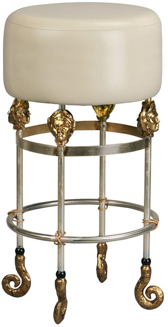 Lucas McKearn SI1050-1 Armory Modern Chrome / Gold Bar Stool