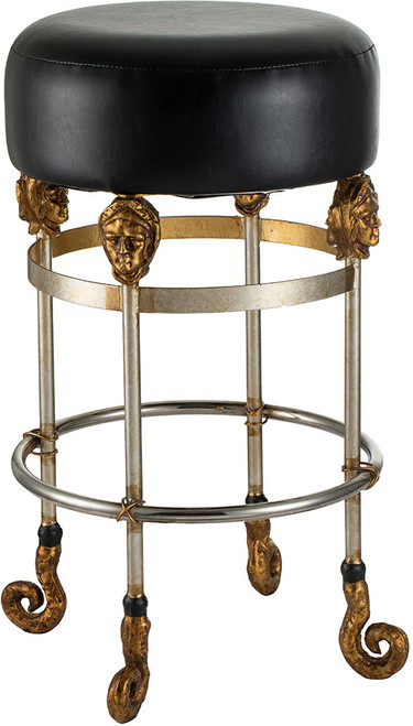 Lucas McKearn SI1051 Armory Contemporary Chrome / Gold Bar Stool