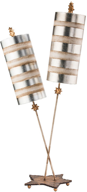 Lucas McKearn TA1029 Nettle Luxe Contemporary Silver Side Table Lamp