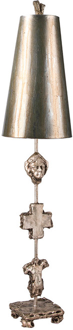 Lucas McKearn TA1014 Fragment Contemporary Silver Leaf Buffet Side Table Lamp