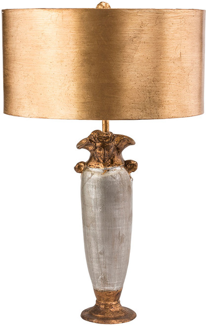 Lucas McKearn TA1126 Bienville Modern Gold / Silver Leaf Table Top Lamp