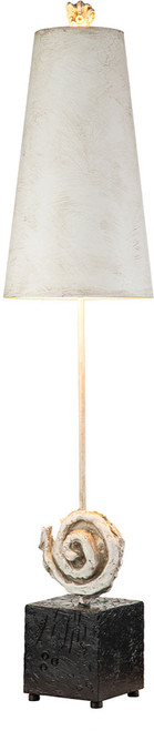 Lucas McKearn TA1163 Swirl Contemporary Bone White Table Lamp