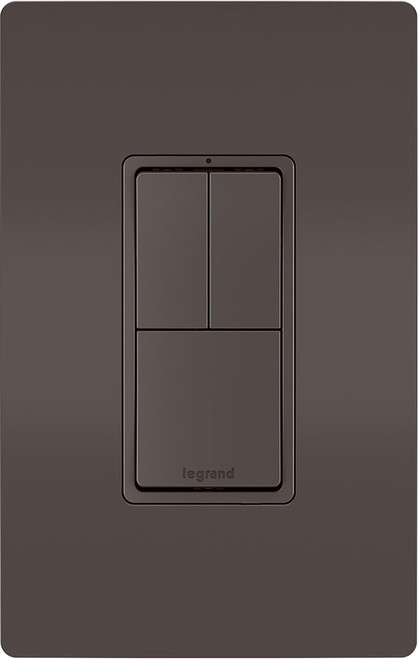 Legrand Radiant RCD113 Modern Brown Two Single-Pole Switches & Single Pole 3-Way Switch