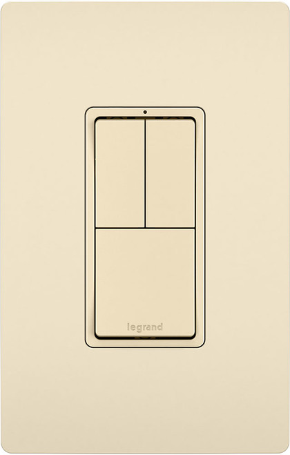 Legrand Radiant RCD113LA Contemporary Light Almond Two Single-Pole Switches & Single Pole 3-Way Switch
