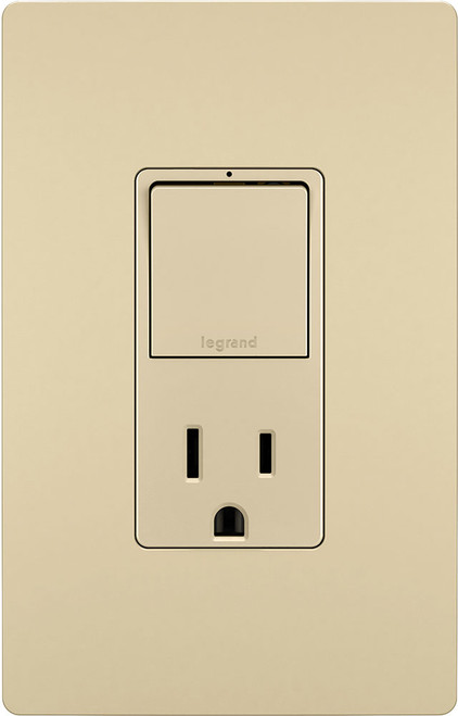 Legrand Radiant RCD38TRI Modern Ivory Single-Pole 3-Way Switch & Tamper-Resistant Single Outlet Receptacle