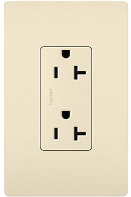 Legrand Radiant TR26352RLA Modern Light Almond 20A Decorator Tamper-Resistant Receptacle