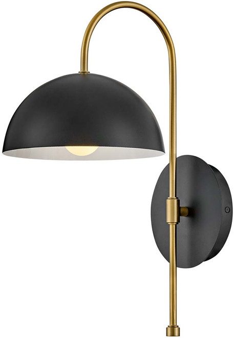 Lark 83300BK Lou Modern Black and Lacquered Brass LED Wall Sconce