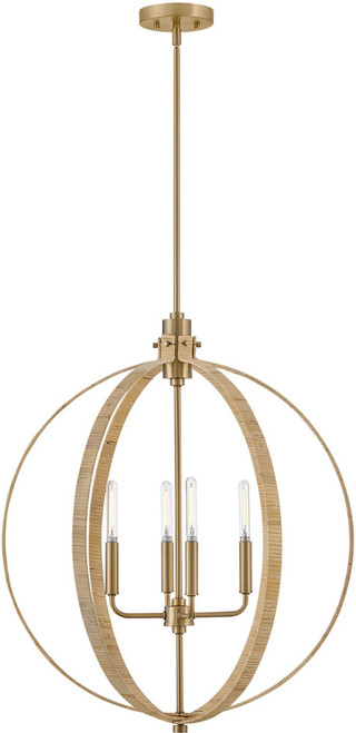 Lark 83554LCB-BAM Fallon Contemporary Lacquered Brass / Bamboo LED Drop Ceiling Lighting
