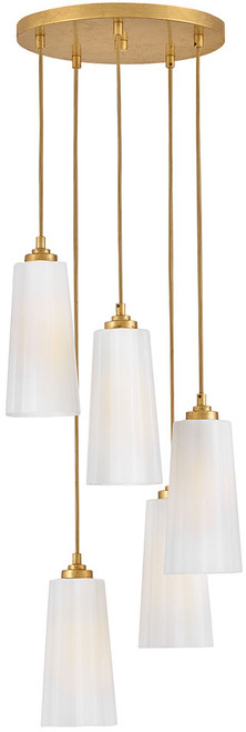 Lark 83718DA Honey Modern Distressed Brass LED Multi Drop Lighting Fixture