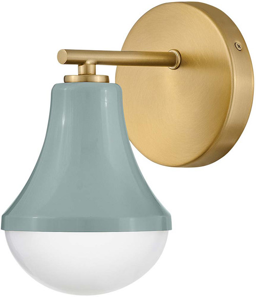 Lark 85510SF Haddie Modern Seafoam and Lacquered Brass LED Wall Sconce