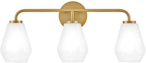 Lark 85503LCB Gio Modern Lacquered Brass LED 3-Light Bath Lighting Fixture