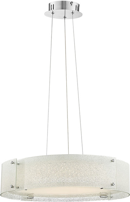 Lite Source LS-19420DIAMOND Kaelin Contemporary Chrome LED Drum Pendant Lamp