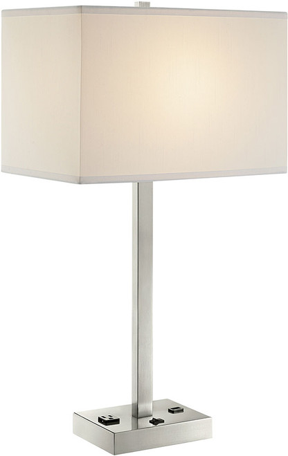 Lite Source LS-23147 Quinn Modern Brushed Nickel Side Table Lamp