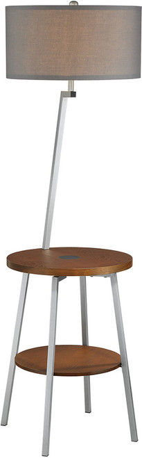 Lite Source LS-83472SIL-GRY Lemington Modern Silver Floor Lamp Light