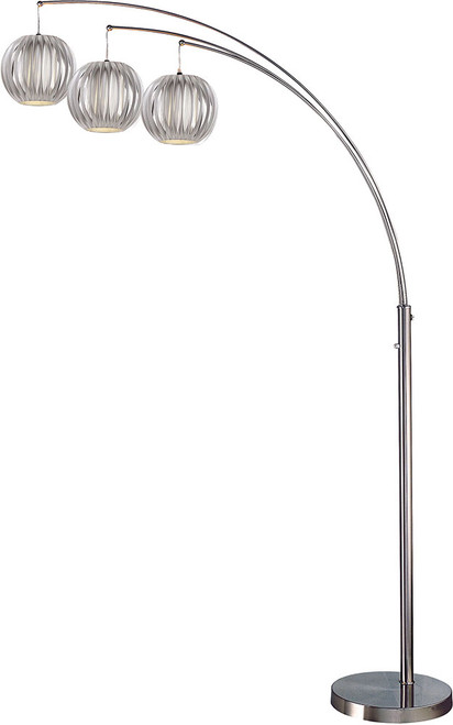 Lite Source LSF-8871PS-GREY Deion Modern Polished Steel LED Floor Lamp