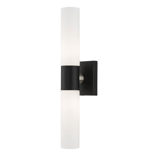 Livex 10102-04 Aero Black with Brushed Nickel Wall Sconce