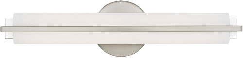 Livex 10352-91 Visby Contemporary Brushed Nickel LED 18" Bath Lighting Sconce