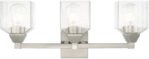 Livex 10383-91 Aragon Contemporary Brushed Nickel 3-Light Bathroom Vanity Lighting