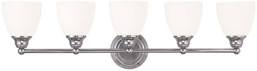 Livex 13665-05 Somerville Polished Chrome 5-Light Bathroom Vanity Light