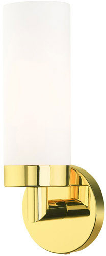 Livex 15071-02 Aero Contemporary Polished Brass Wall Sconce Lighting