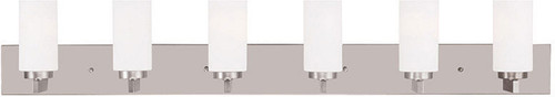 Livex 16376-91 West Lake Contemporary Brushed Nickel 6-Light Vanity Light Fixture