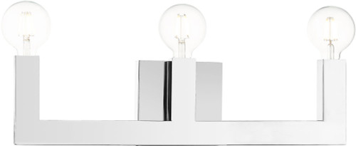 Livex 16813-05 Solna Contemporary Polished Chrome ADA 3-Light Bathroom Lighting