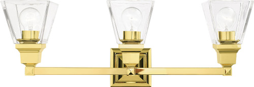 Livex 17173-02 Mission Polished Brass 3-Light Bath Light Fixture