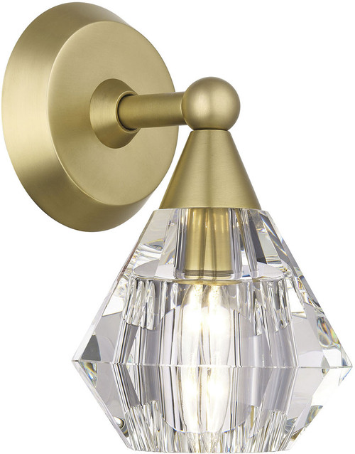 Livex 17811-08 Brussels Natural Brass Light Sconce